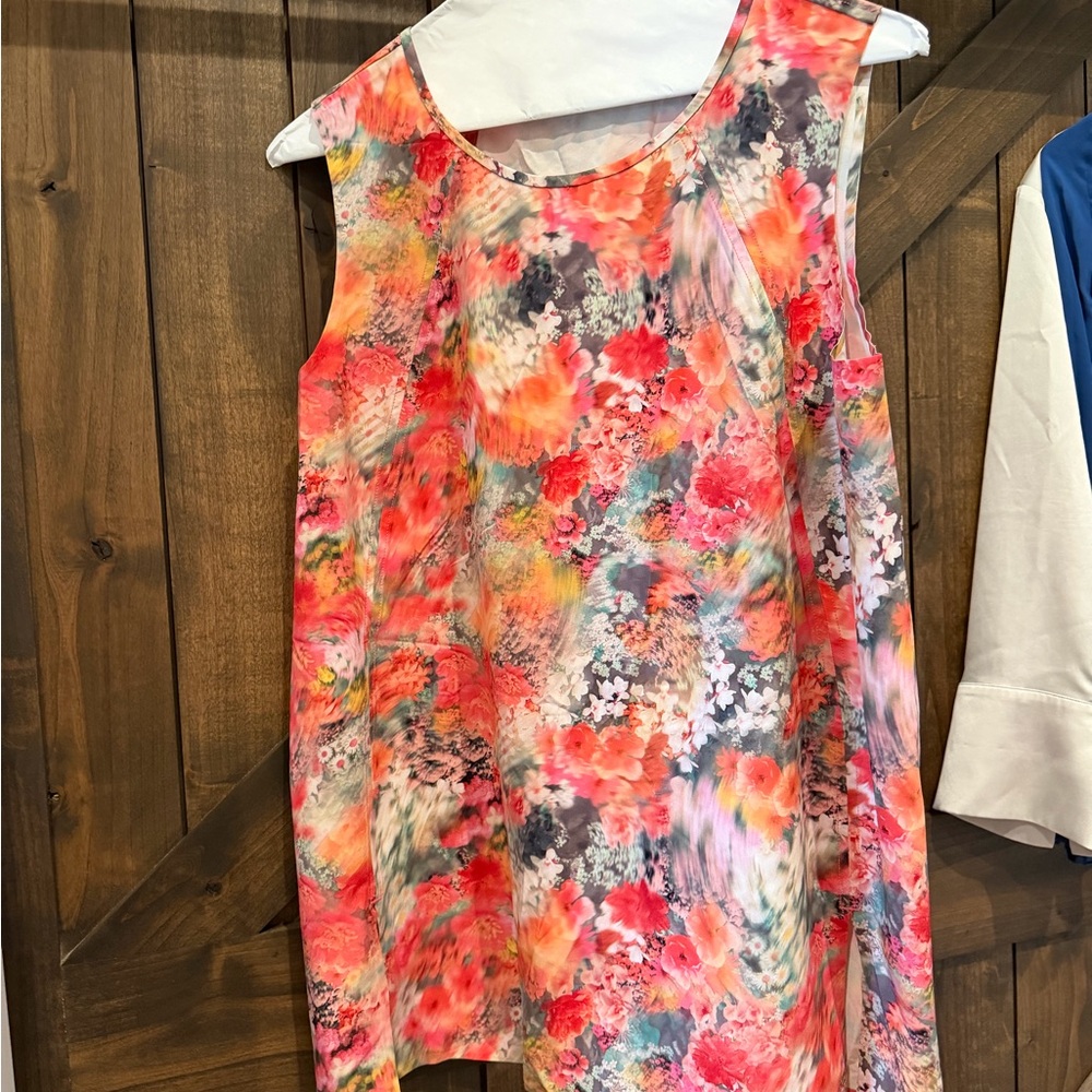 Athleta Colorful Floral Sleeveless Top